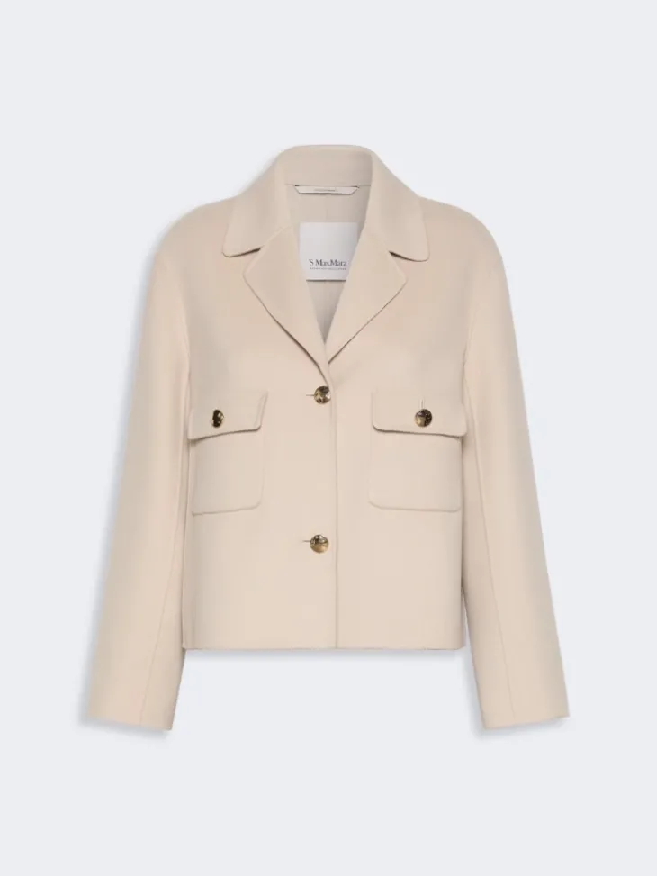 Double wool drap jacket - BEIGE
