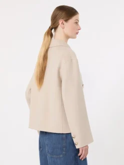 Double wool drap jacket - BEIGE