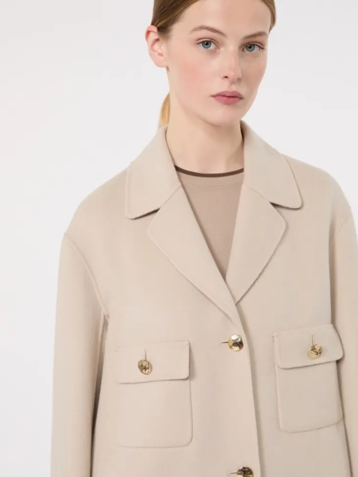 Double wool drap jacket - BEIGE