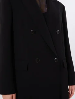 Double-breasted cady jacket - BLACK