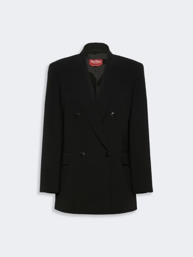 Double-breasted cady jacket - BLACK