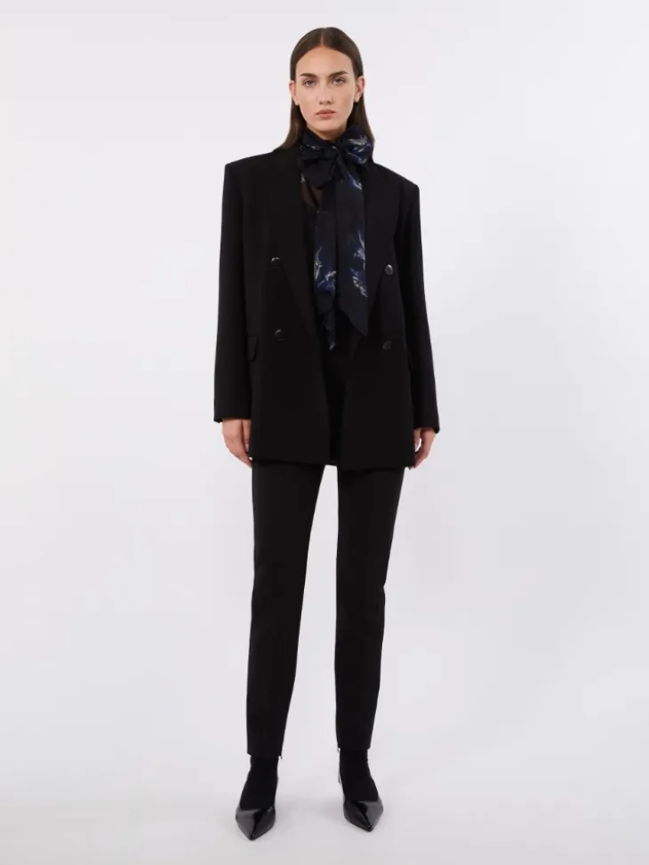 Double-breasted cady jacket - BLACK