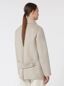 Double-breasted cashmere pea coat - SAND