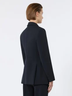 Double-breasted comfortable wool blazer - ULTRAMARINE