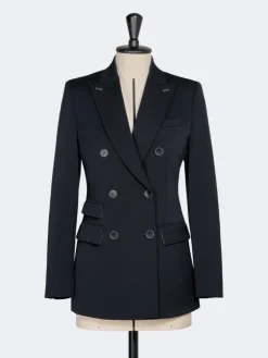 Double-breasted comfortable wool blazer - ULTRAMARINE