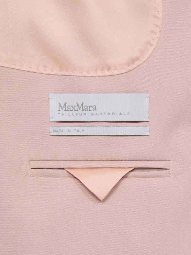 Double-breasted comfortable wool blazer - PINK