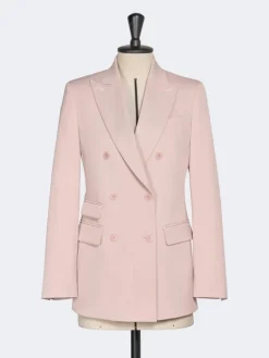 Double-breasted comfortable wool blazer - PINK
