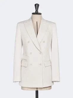 Double-breasted comfortable wool blazer - IVORY