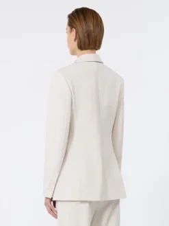 Double-breasted comfortable wool blazer - IVORY