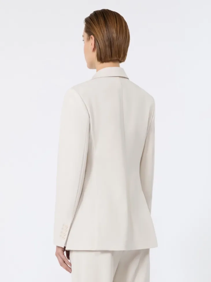 Double-breasted comfortable wool blazer - IVORY