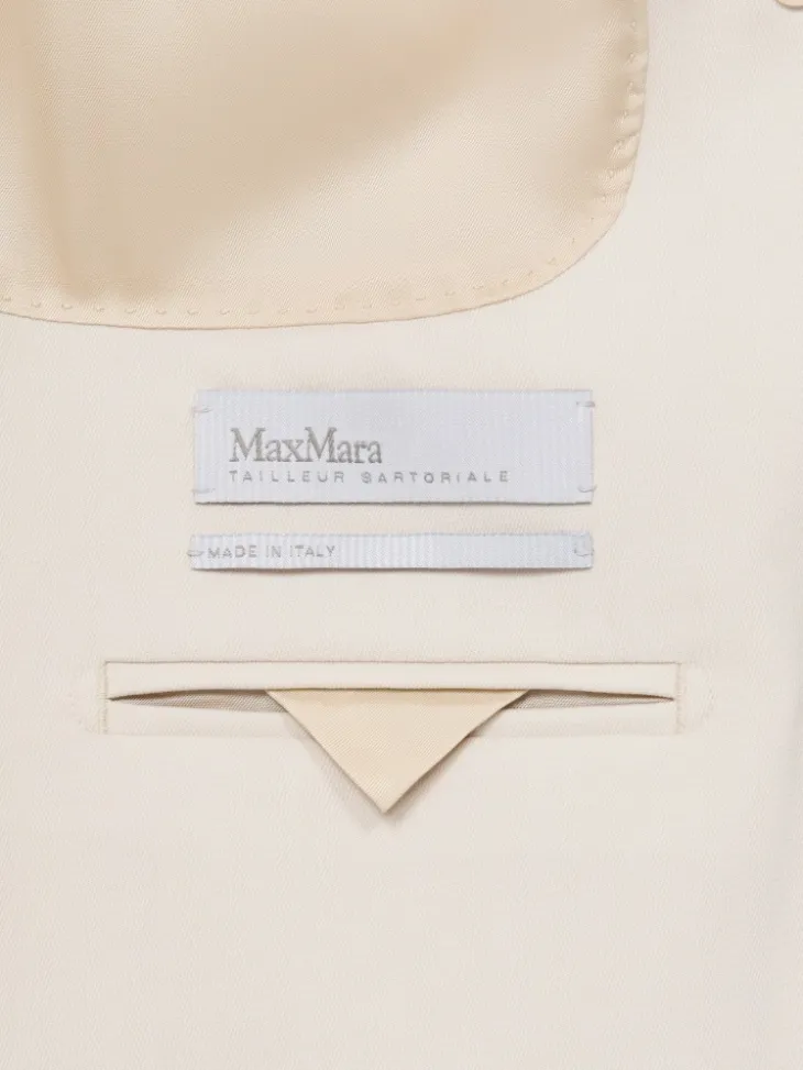 Double-breasted comfortable wool blazer - IVORY