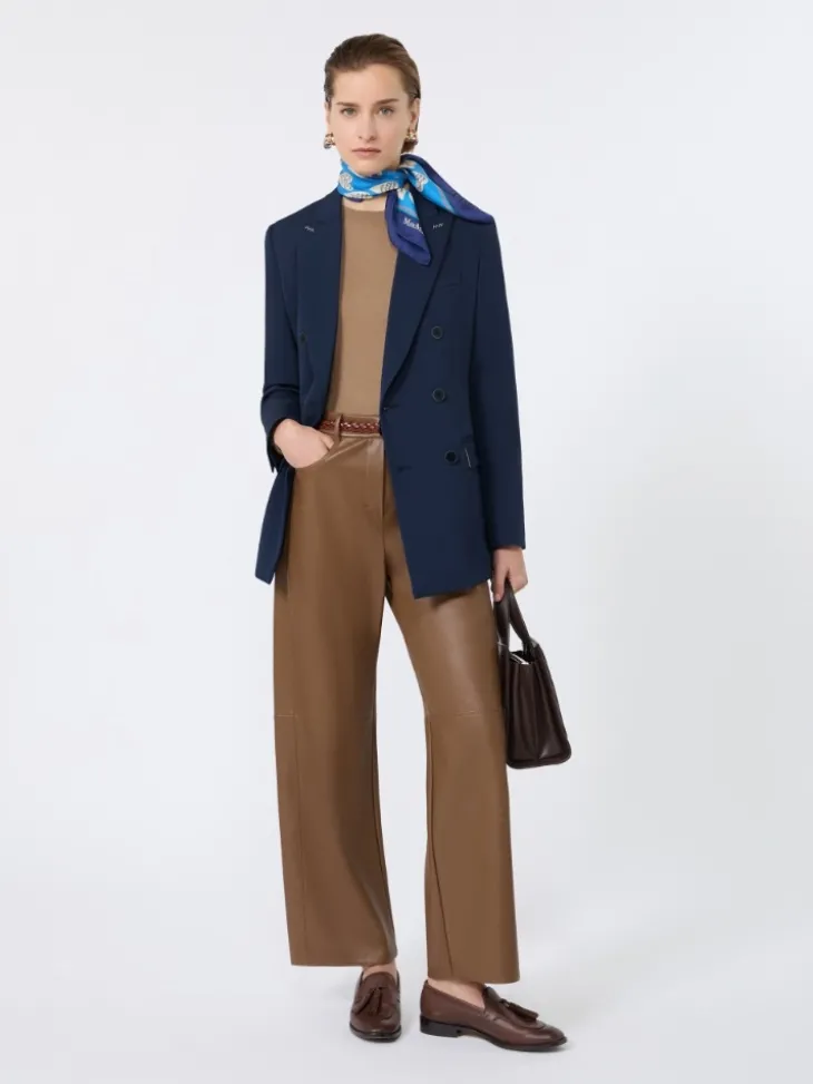 Double-breasted comfortable wool blazer - CHINA BLUE