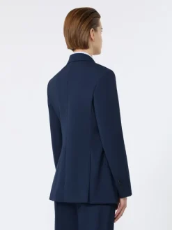 Double-breasted comfortable wool blazer - CHINA BLUE
