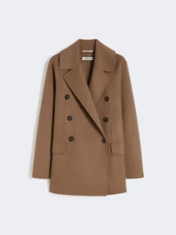Double-breasted double-faced wool jacket - CAMEL
