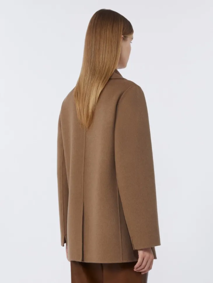Double-breasted double-faced wool jacket - CAMEL