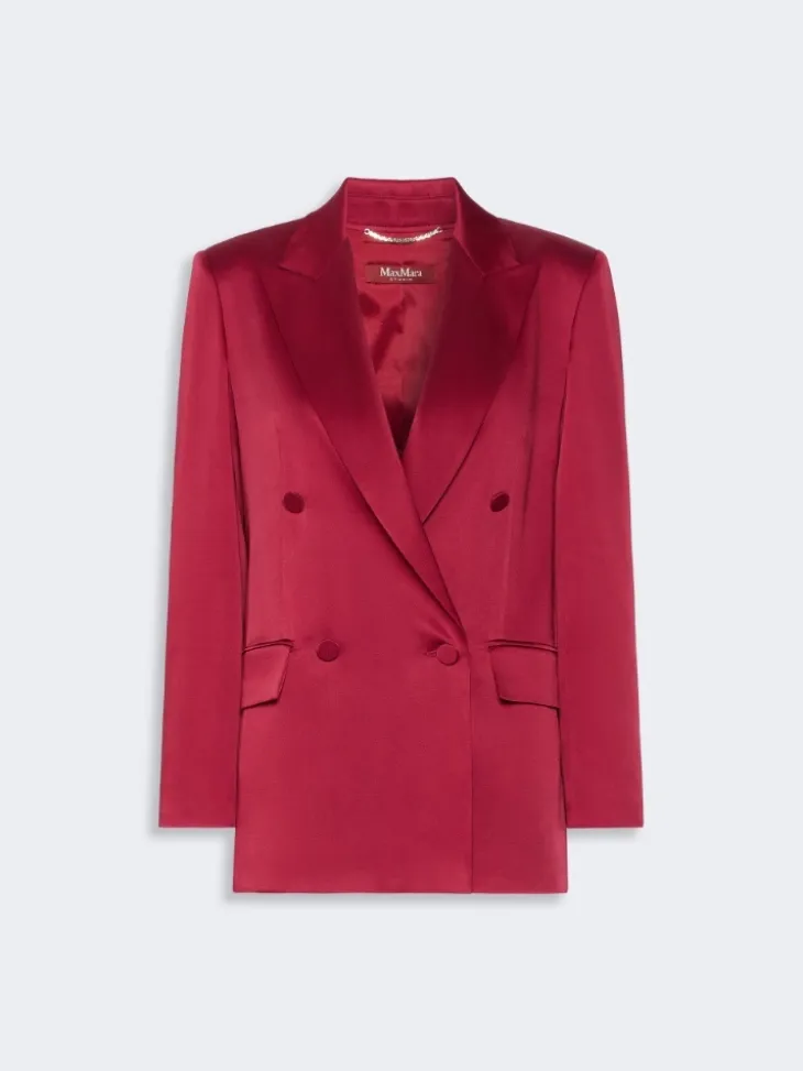 Double-breasted envers satin blazer - RUBY