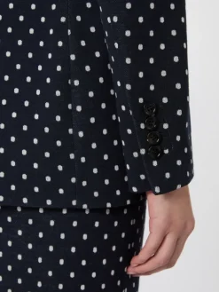 Double-breasted polka dot jersey blazer - ULTRAMARINE