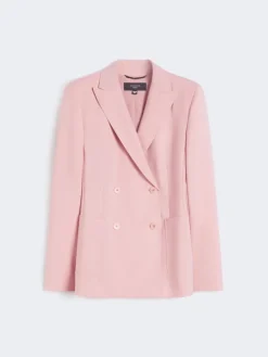 Double-breasted stretch wool blazer - ANTIQUE ROSE