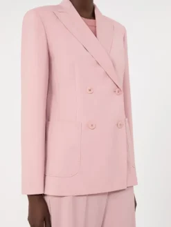 Double-breasted stretch wool blazer - ANTIQUE ROSE