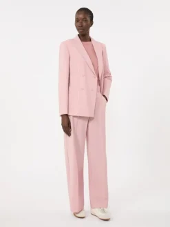 Double-breasted stretch wool blazer - ANTIQUE ROSE