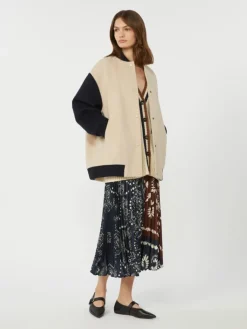 Double-faced wool bomber jacket - SAND