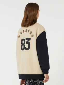 Double-faced wool bomber jacket - SAND