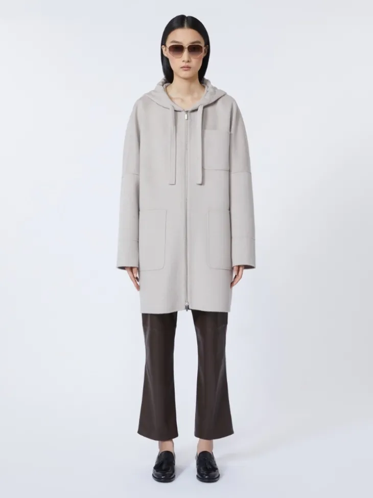 Double-faced wool hooded coat - BEIGE