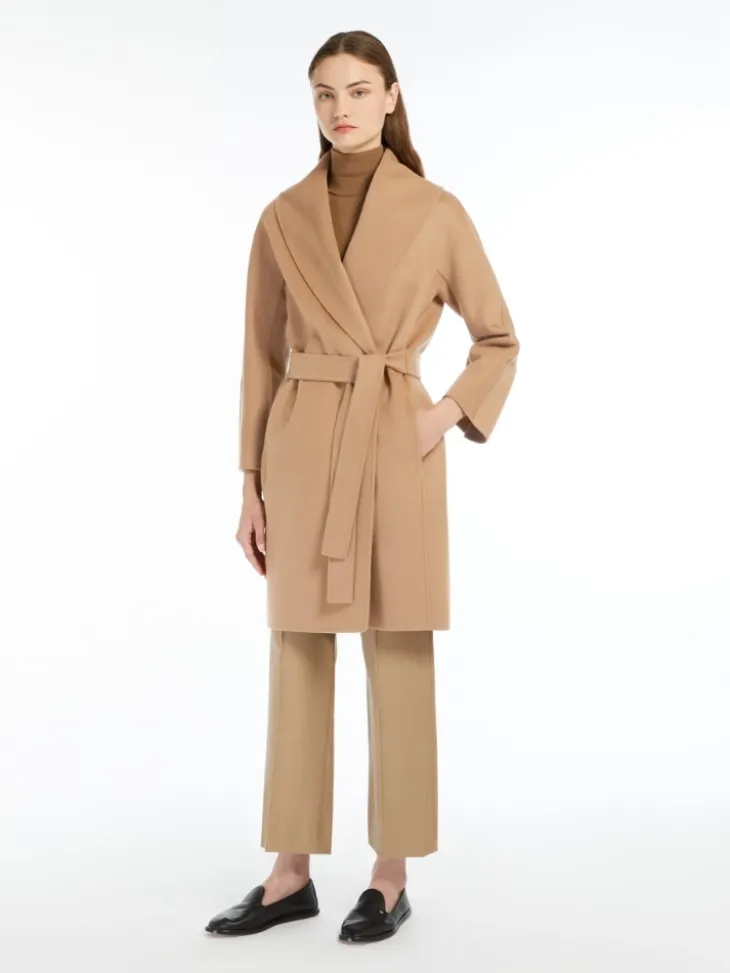 Double-faced wool robe coat - CAMEL