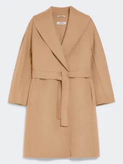 Double-faced wool robe coat - CAMEL