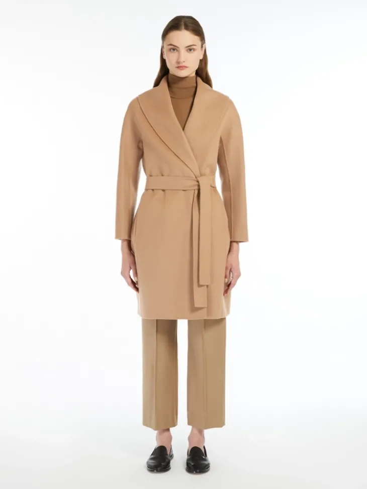 Double-faced wool robe coat - CAMEL