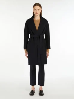 Double-faced wool robe coat - MIDNIGHTBLUE