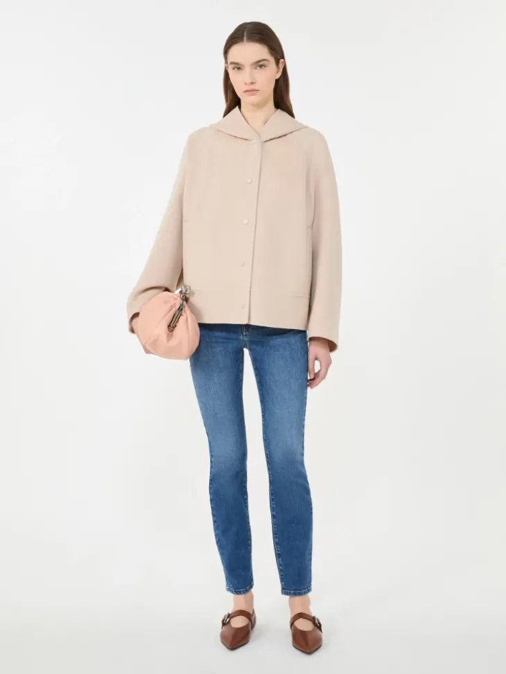 Double-faced wool-blend coat - SAND