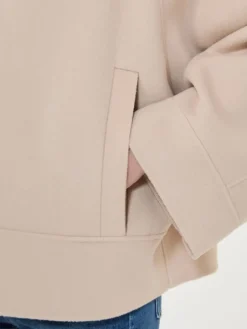 Double-faced wool-blend coat - SAND