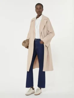 Double-Faced wool-blend robe coat - SAND