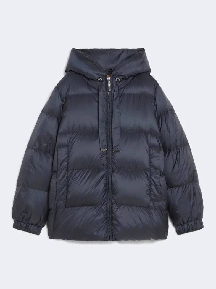 Down jacket in water-repellent canvas - MIDNIGHTBLUE