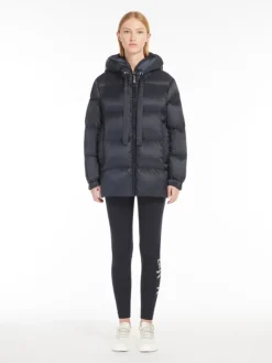 Down jacket in water-repellent canvas - MIDNIGHTBLUE