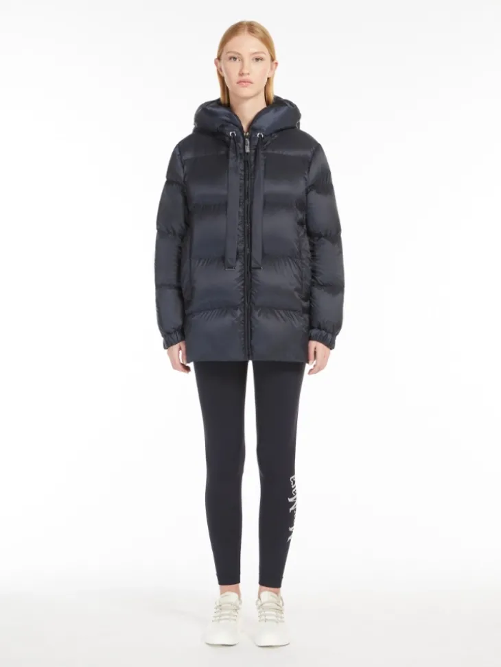 Down jacket in water-repellent canvas - MIDNIGHTBLUE