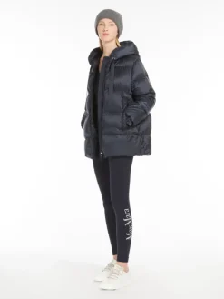 Down jacket in water-repellent canvas - MIDNIGHTBLUE
