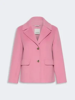 Drap wool single-breasted jacket - PINK