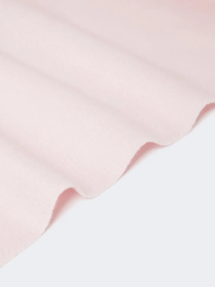 Embroidered and fringed cashmere stole - PINK