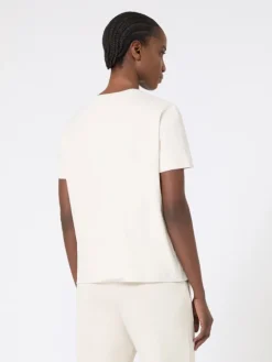 Embroidered jersey T-shirt - SAND