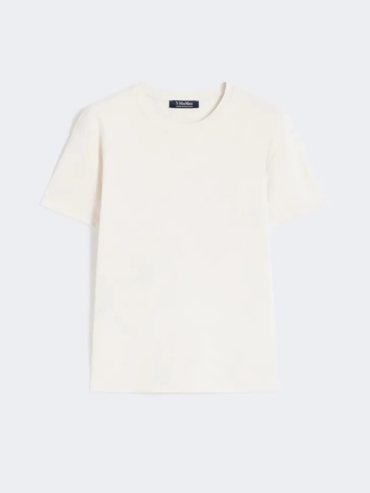 Embroidered jersey T-shirt - SAND