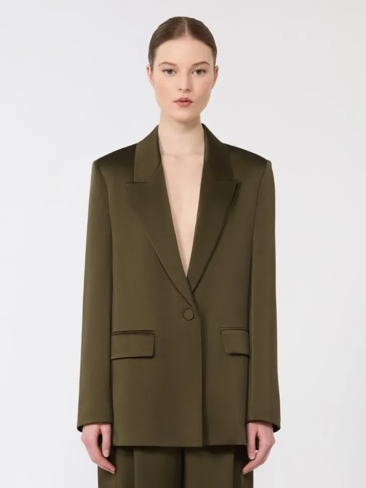 Envers satin blazer - MOSS GREEN