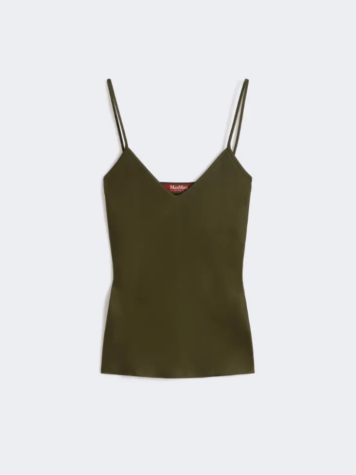 Envers satin camisole top - MOSS GREEN