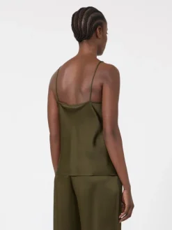 Envers satin camisole top - MOSS GREEN