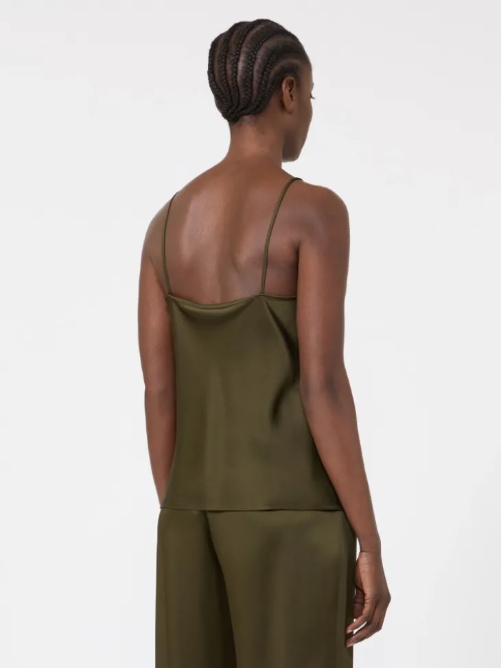 Envers satin camisole top - MOSS GREEN