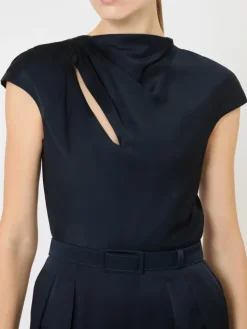 Envers satin jumpsuit - MIDNIGHTBLUE