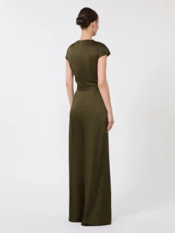 Envers satin jumpsuit - MOSS GREEN