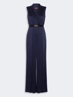 Envers satin Tuxedo jumpsuit - MIDNIGHTBLUE