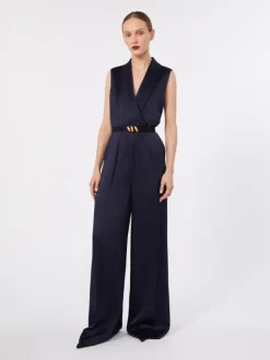 Envers satin Tuxedo jumpsuit - MIDNIGHTBLUE